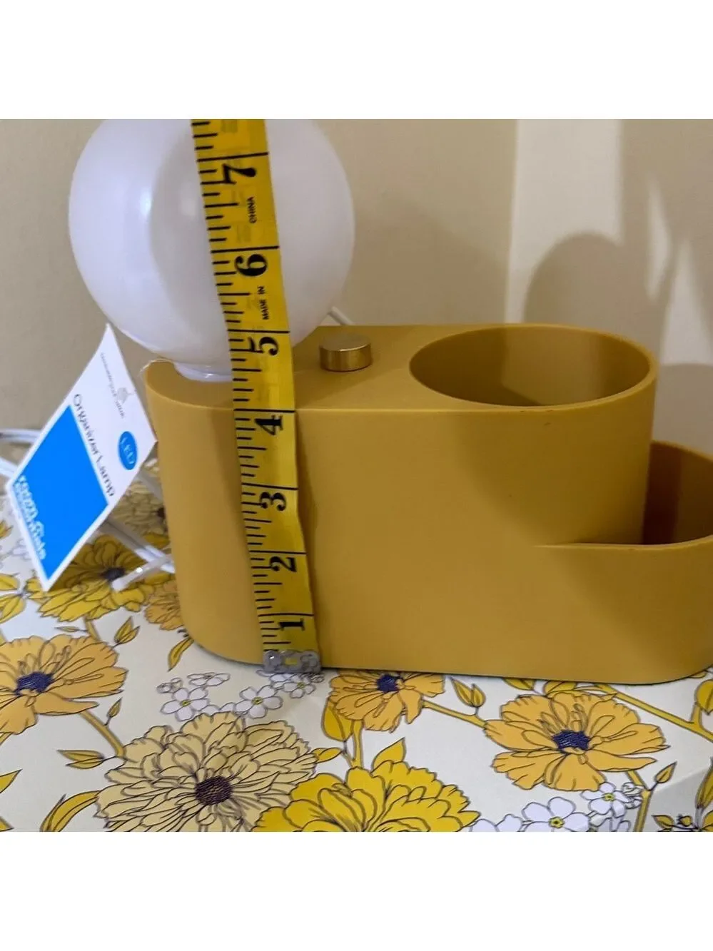 Modern Touch Mustard Yellow Organizer Lamp with Two Storage